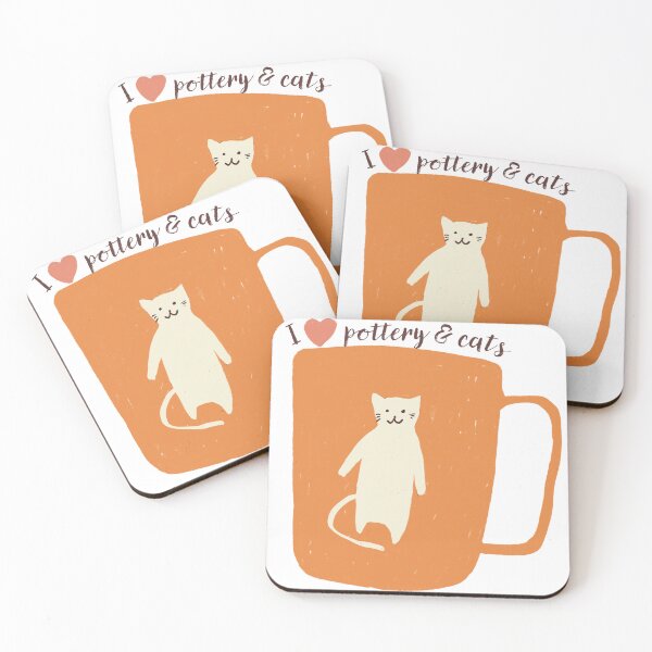 Item preview, Cute I Love Pottery and Cats Ceramics Clay designed and sold by VermintStudio.
