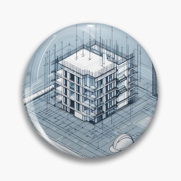 Item preview, Architectural Blueprint Art | Digital Construction Design | Engineering Blueprints | Modern Building Plans designed and sold by PandaTShirtShop.