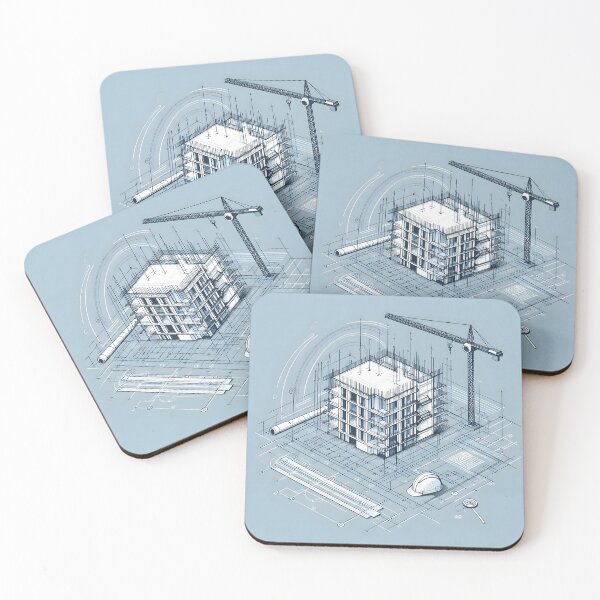 Item preview, Architectural Blueprint Art | Digital Construction Design | Engineering Blueprints | Modern Building Plans designed and sold by PandaTShirtShop.