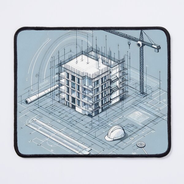 Item preview, Architectural Blueprint Art | Digital Construction Design | Engineering Blueprints | Modern Building Plans designed and sold by PandaTShirtShop.