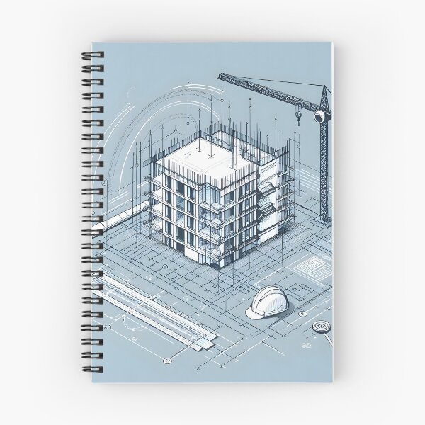 Item preview, Architectural Blueprint Art | Digital Construction Design | Engineering Blueprints | Modern Building Plans designed and sold by PandaTShirtShop.