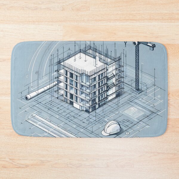 Item preview, Architectural Blueprint Art | Digital Construction Design | Engineering Blueprints | Modern Building Plans designed and sold by PandaTShirtShop.