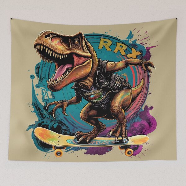 Item preview, t rex surfing skate designed and sold by aliraweb.