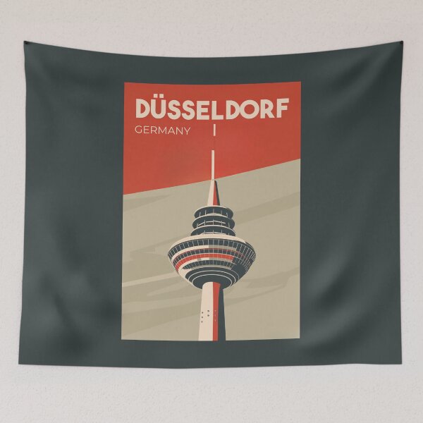 Item preview, A Vintage Travel Illustration of Düsseldorf - Germany  designed and sold by GoodOldVintage.