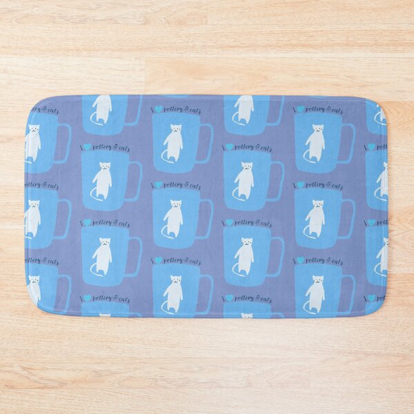 Item preview, Blue Vintage I Love Pottery and Cats Ceramics Clay designed and sold by VermintStudio.