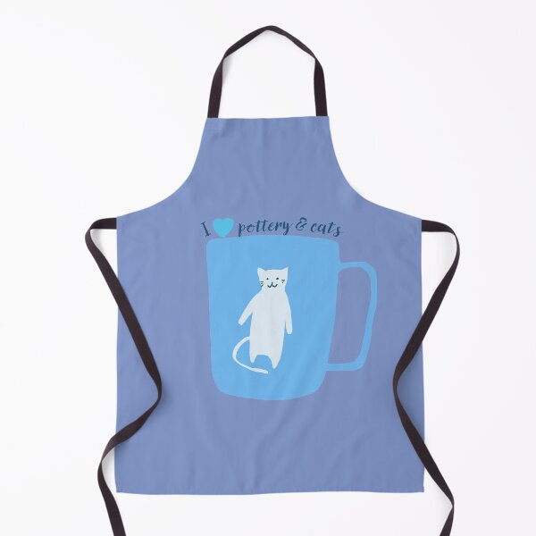 Item preview, Blue Vintage I Love Pottery and Cats Ceramics Clay designed and sold by VermintStudio.