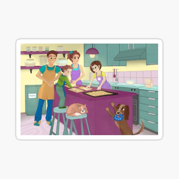 Cooking Biscuits Scene Sticker
