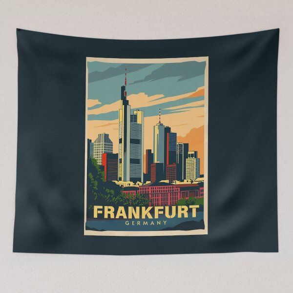 Item preview, A Vintage Travel Illustration of Frankfurt - Germany  designed and sold by GoodOldVintage.