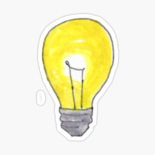 Doodled Light-bulb Sticker Sticker