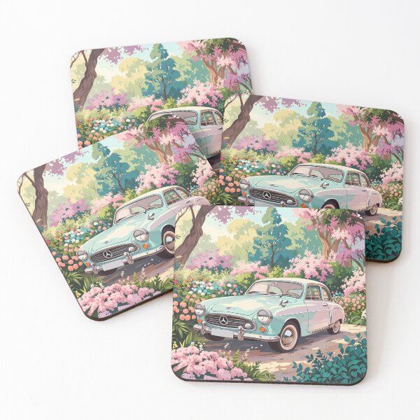 Item preview, Cute Pastel Car And Flowers Illustration /AI Art/ #29 designed and sold by AI-Floral-Art.