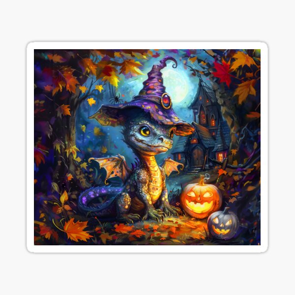 Dragon Pumpkin Party Sticker