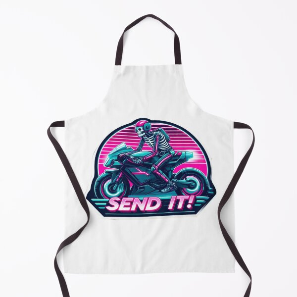 Item preview, Send It Skeleton Motorcycle Rider in Neon Colors designed and sold by BrinaandPops.