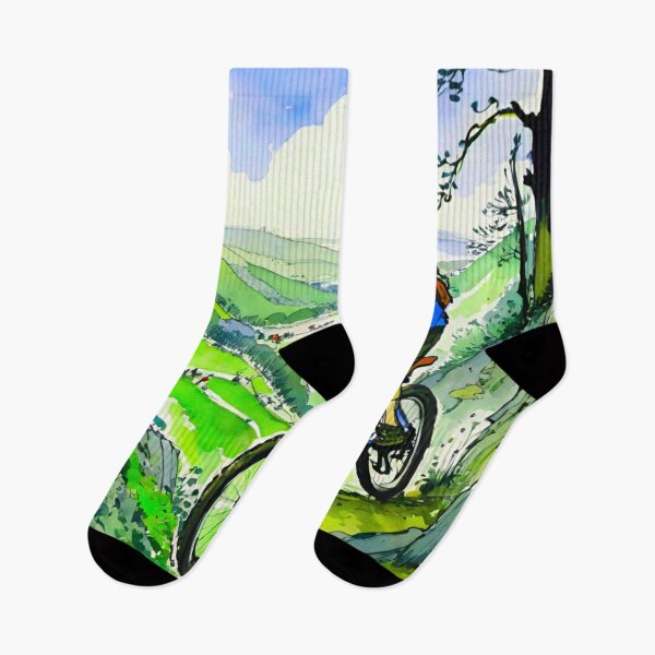 Item preview, Mountain Bike Rider Smashing the Highlands designed and sold by GrizzlyCollective.