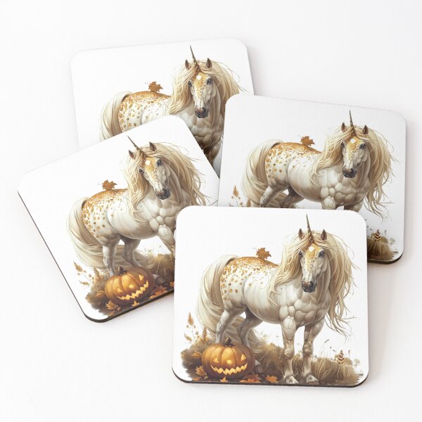 Item preview,  A snow white horse with pumpkins. Arabian horse lover designed and sold by Anastasiia Yurevych.