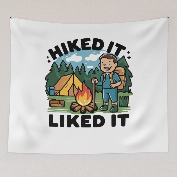 Item preview, Hiked It Liked It! Funny Hiking Cartoon designed and sold by PMCreative.