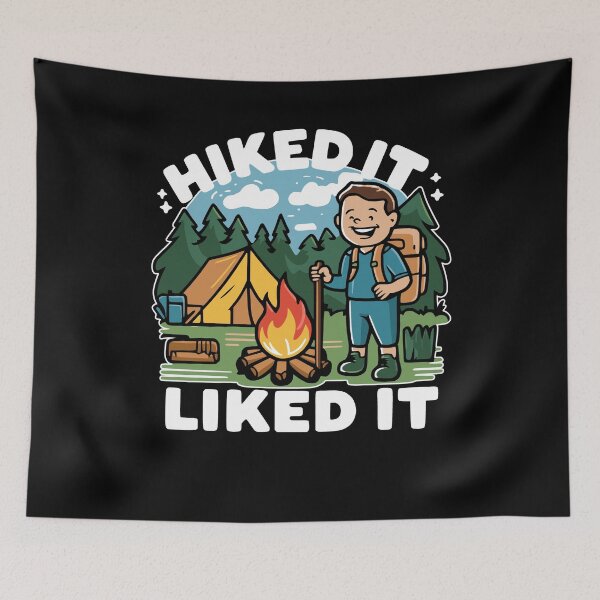 Item preview, Hiked It Liked It! Fun Hiking Cartoon designed and sold by PMCreative.