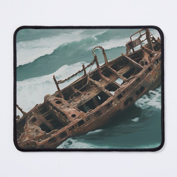 Item preview, Misty Descent: Rusted Boat in the Ocean designed and sold by Solsticexposure.