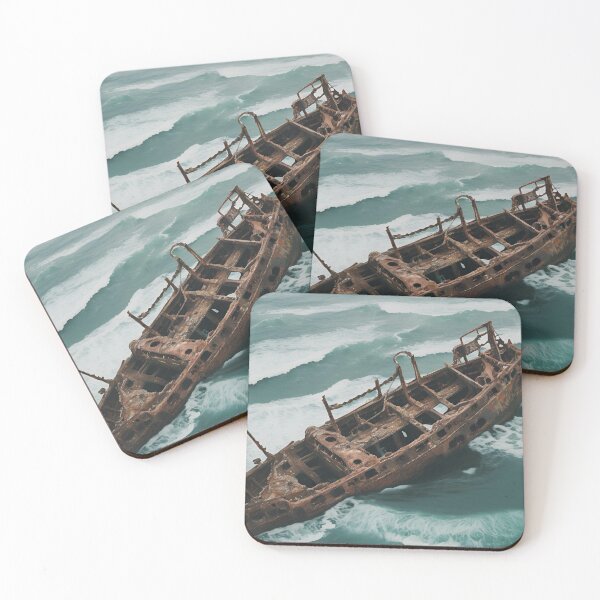 Item preview, Misty Descent: Rusted Boat in the Ocean designed and sold by Solsticexposure.