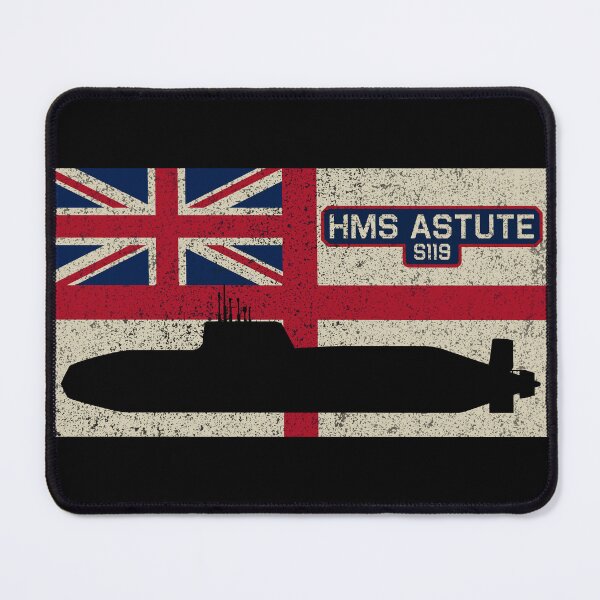 Item preview, HMS Astute S119 British Nuclear Submarine Vintage Navy Flag designed and sold by MilitaryMart.