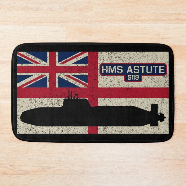 Item preview, HMS Astute S119 British Nuclear Submarine Vintage Navy Flag designed and sold by MilitaryMart.