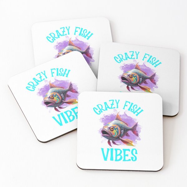 Item preview, Wierd Colorful Fish "Crazy Fish Vibes" in watercolor paint designed and sold by EmeraldCauldren.