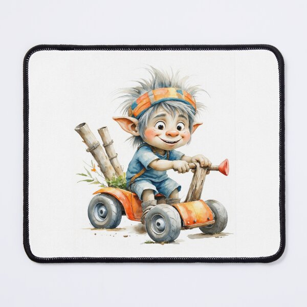 Item preview, Cute troll boy driving toy car designed and sold by KateCrafts.