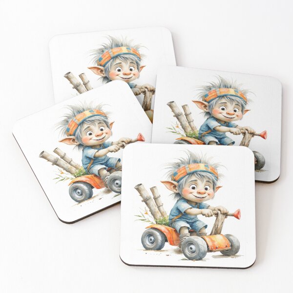 Item preview, Cute troll boy driving toy car designed and sold by KateCrafts.