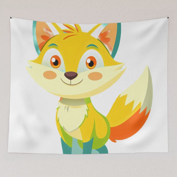 Item preview, Cute Cartoon Fox Illustration Children Friendly Vibrant Colors Standing Pose  designed and sold by Rostislav Bouda.