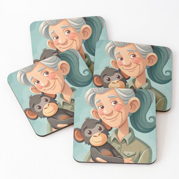 Item preview, Primatologist and monkey designed and sold by WIZZZZART.