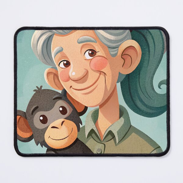 Item preview, Primatologist and monkey designed and sold by WIZZZZART.