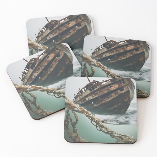 Item preview, Silent Surrender: Rusted Boat in Foggy Waters designed and sold by Solsticexposure.