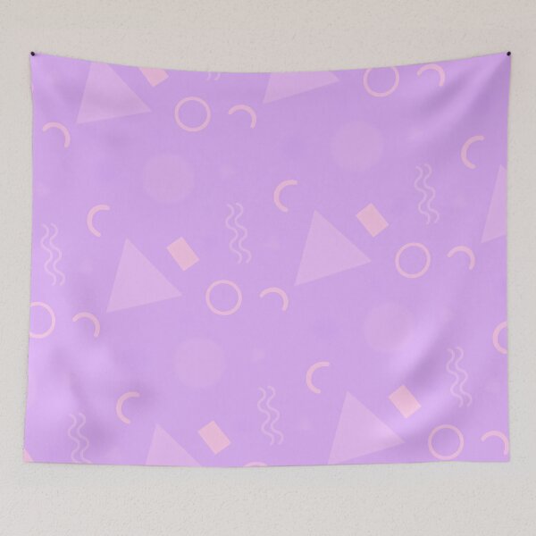 Aperçu de l'œuvre Motif Memphis fractal rose pastel créée et vendue par PatternsPalette.