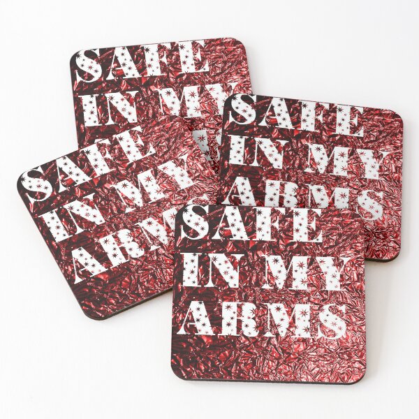 Item preview, Red Metal Safe In My Arms Text Stars Vertical designed and sold by eddiebarronshop.