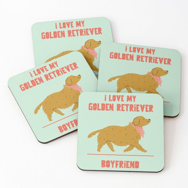 Item preview, I Love My Golden Retriever Boyfriend designed and sold by ZenStitchMotifs.