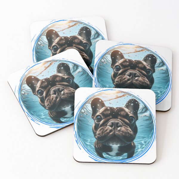 Item preview, Hilarious Underwater Animal Selfies - Dog French Buldog | Unique Designs on Redbubble designed and sold by MiszungART.