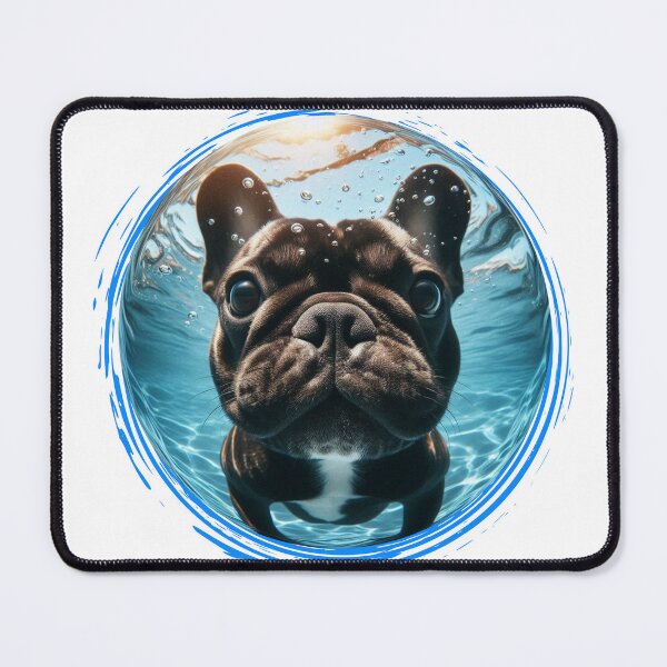 Item preview, Hilarious Underwater Animal Selfies - Dog French Buldog | Unique Designs on Redbubble designed and sold by MiszungART.