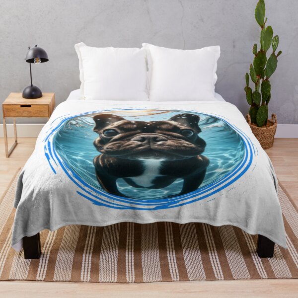 Item preview, Hilarious Underwater Animal Selfies - Dog French Buldog | Unique Designs on Redbubble designed and sold by MiszungART.