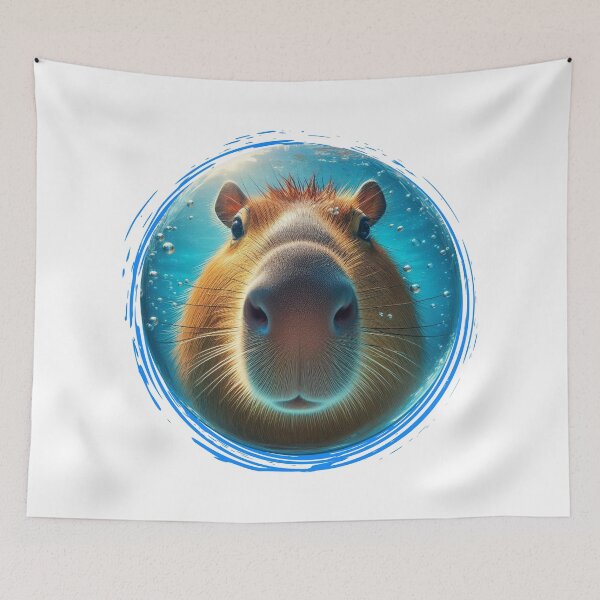 Aperçu de l'œuvre Selfies hilarants d'animaux sous-marins - Capibara | Dessins uniques sur Redbubble créée et vendue par MiszungART.