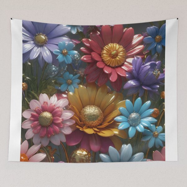 Item preview, 3d Colorful Flowers Backgroun, Floral Pattern designed and sold by HAKKI ARSLAN.