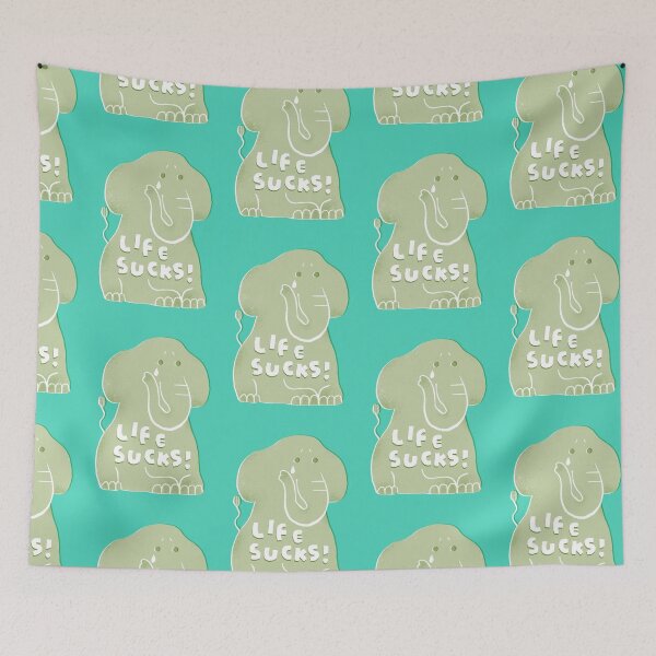 Item preview, Life Sucks! Cute Tears Elephant Print designed and sold by Yan Yu Lee.