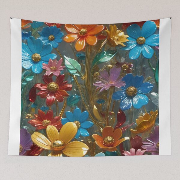 Item preview, 3d Colorful Flowers Backgroun, Floral Pattern designed and sold by HAKKI ARSLAN.