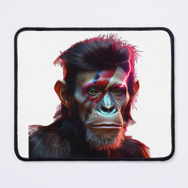 Item preview, David Bowkey - Aladdin Sane David Bowie Inspired Chimpanzee T-Shirt designed and sold by RocknRollMunkey.