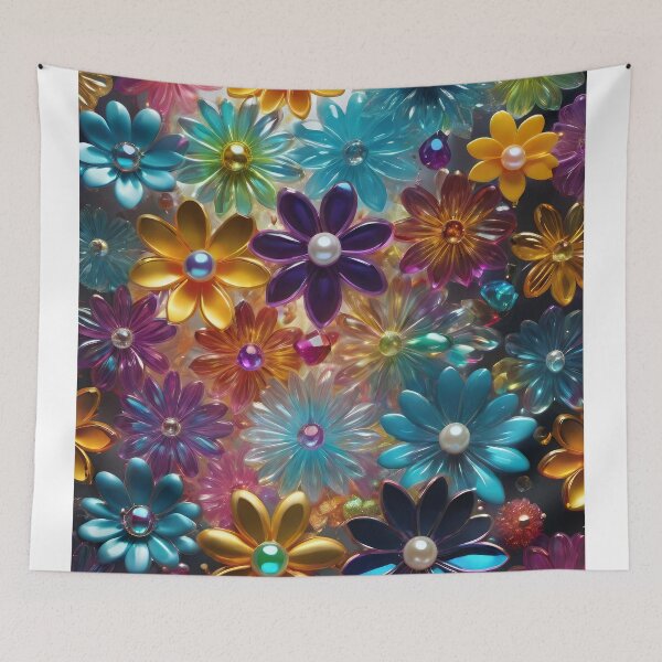 Item preview, 3d Colorful Flowers Backgroun, Floral Pattern designed and sold by HAKKI ARSLAN.