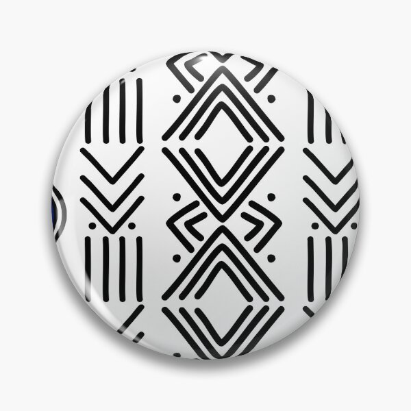 Item preview, White African Mud Cloth Bogolan Abstract Pattern designed and sold by funkyvibes.