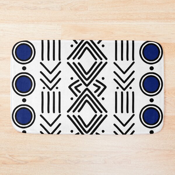 Item preview, White African Mud Cloth Bogolan Abstract Pattern designed and sold by funkyvibes.