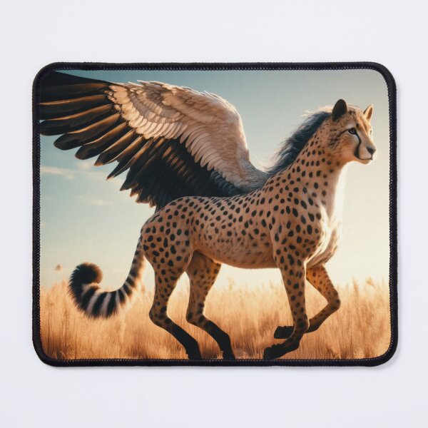 Item preview, Ethereal Cheetah-Pegasus Hybrid: Soaring Fantasy in Golden Fields designed and sold by FantasyHybrids.
