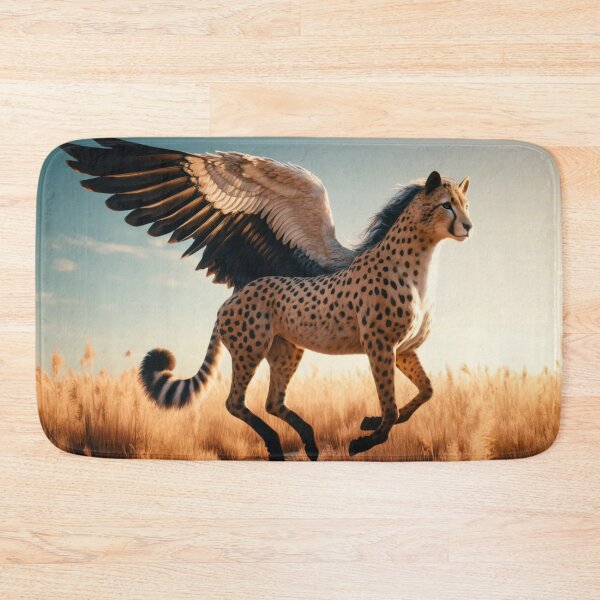 Item preview, Ethereal Cheetah-Pegasus Hybrid: Soaring Fantasy in Golden Fields designed and sold by FantasyHybrids.