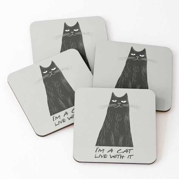 Item preview, I'm a cat. Live with it. (Gray Background) designed and sold by SpoonToonCnt.