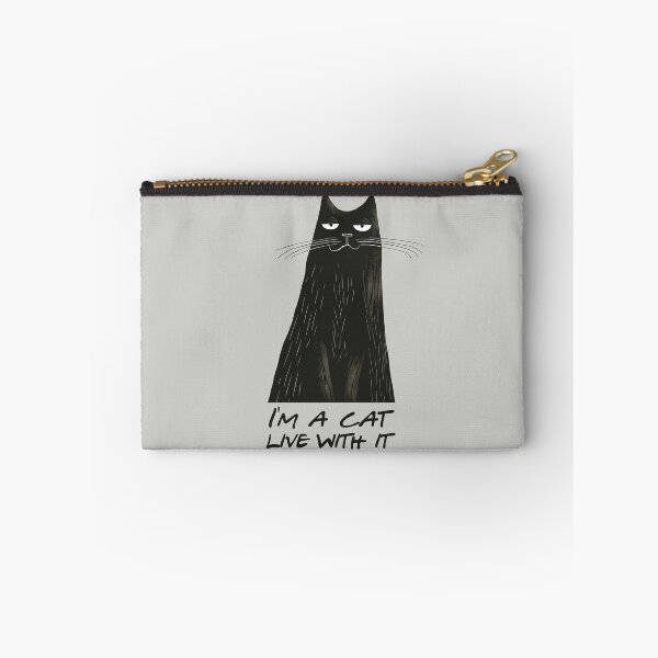 Item preview, I'm a cat. Live with it. (Gray Background) designed and sold by SpoonToonCnt.