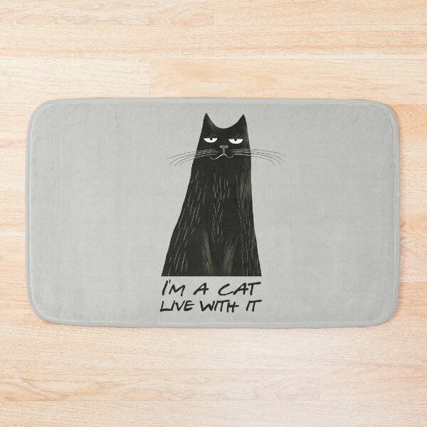 Item preview, I'm a cat. Live with it. (Gray Background) designed and sold by SpoonToonCnt.